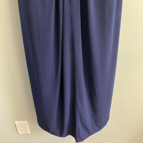 LAUNDRY By Shelli Segal Navy Strapless Sweetheart Neck Maxi Dress Size 6 - Picture 3 of 10
